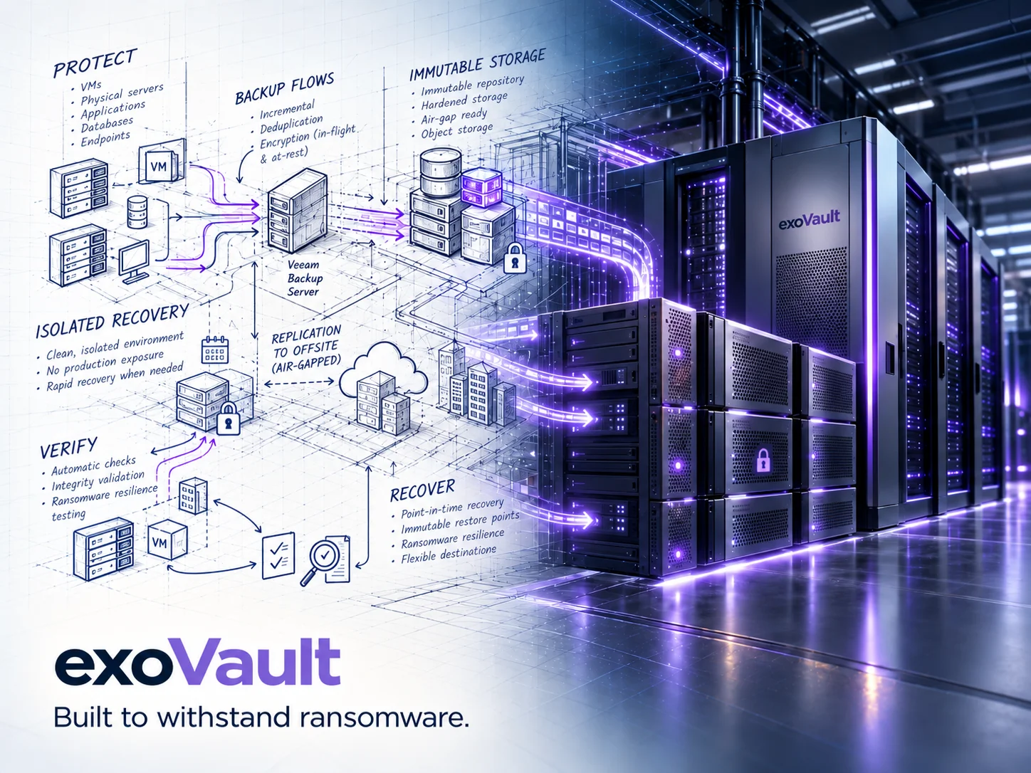 Original exoVault backup protection concept-to-reality artwork
